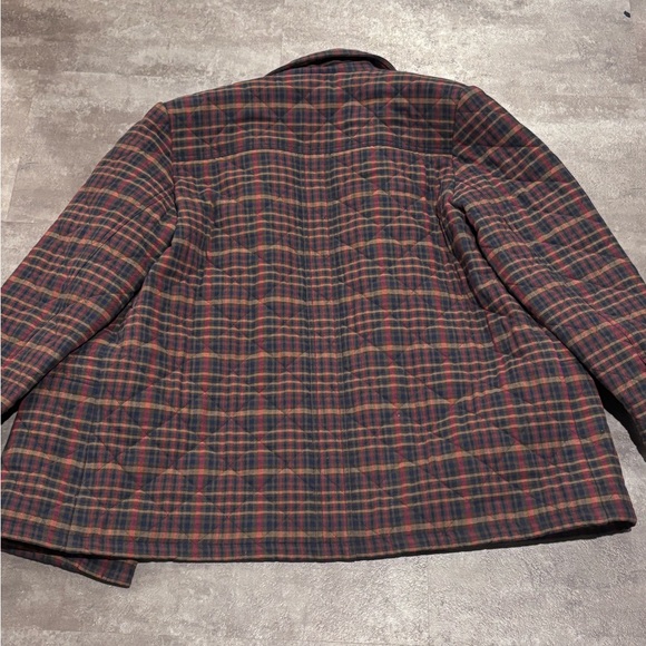 Sezane Navy and Red Plaid Utility Jacket - Picture 2 of 5